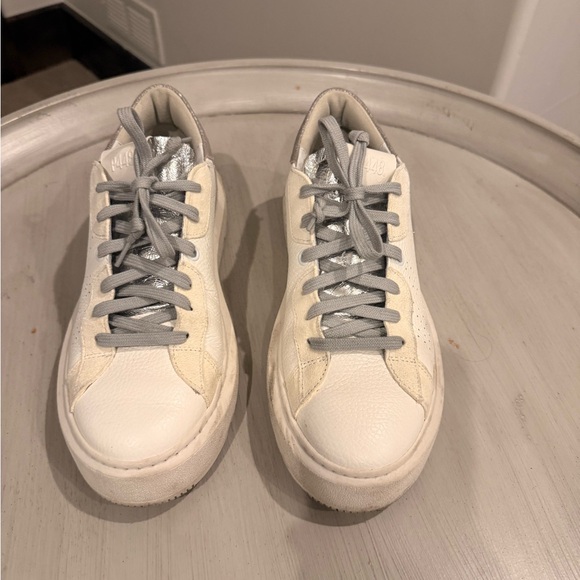 P448 White and Gray Women's Sneakers - Picture 3 of 4